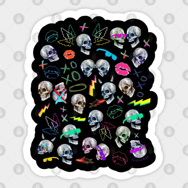 Punk Skull Party Sticker by NonDecafArt